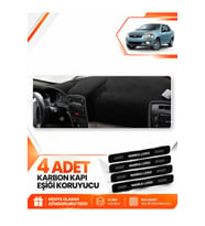 FIAT SİENA (2005-2012) Uyumlu Ön Torpido Koruma Kılıfı Halısı - Siyah