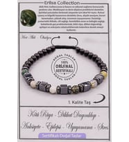 Sertifikalı AAA+ Kalite Gerçek Obsidyen - Hint Akik Taşı Bileklik - Ayarlamalı (Çok Renkli)