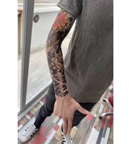 Caş Dekorasyon Geçici Balık ve Çiçek Kol Dövme Tattoo