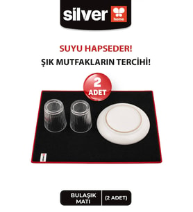 2 Adet 40x50 cm Süper Emici Kalın Bulaşık Altlığı Kurulama Matı Büyük Boy Koku Yapmaz