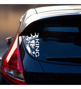Aslan Araba Sticker Etiket Yapıştırması 19CM ARka Cam