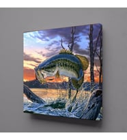 BALIK KANVAS TABLO 130x130cm (Karışık)