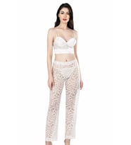Ahu Ekru Üçlü Büstiyerli Saten Sabahlık Gecelik Pijama Takımı 7637