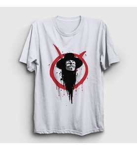 Presmono Unisex Beyaz Logo V2 Film V For Vendetta T-Shirt 255720tt