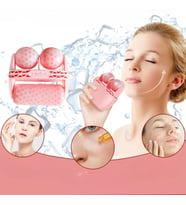 Ice Roller Çift Taraflı Face Buz Roller Koruma Kapaklı Pembe Renk