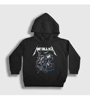 Presmono Unisex Çocuk Siyah Hammer Metallica Kapüşonlu Sweatshirt 292311tt