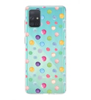 PrintiFy Samsung Galaxy A71 ile Uyumlu 1mm Slim Fit Water Color 6 Baskılı Şeffaf  Kılıf