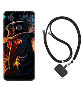 Xiaomi Redmi 12C Kılıf Silikon Boyun Askılı İpli Desenli Silikon Karga 1616