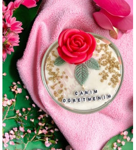 Mumelia Candles Gül Rüzgarı - Doğal Soya Cam Kase Tasarım Mum