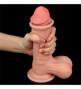 Esnek Ve Bükülebilir 20 Cm Çift Katmanlı Hareketli Dış Yüzey Realisitk Penis