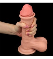 Esnek Ve Bükülebilir 20 Cm Çift Katmanlı Hareketli Dış Yüzey Realisitk Penis