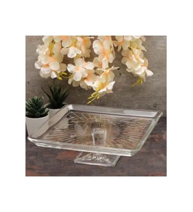 Paşabahçe 950007 Madlen Cam Ayaklı Servis Tabağı 24 Cm