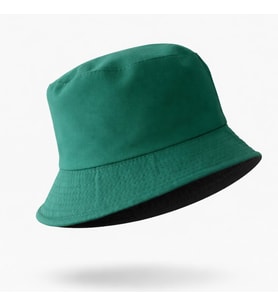 Perlotus Çift Taraflı Bucket Kova Balıkçı Şapka Unisex %100 Pamuklu Siyah İç Ast (Yeşil)