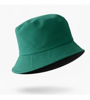 Perlotus Çift Taraflı Bucket Kova Balıkçı Şapka Unisex %100 Pamuklu Siyah İç Ast (Yeşil)