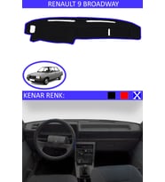 Renault 9 Broadway İçin Uygun Torpido Koruma Halısı Siyah Kenar Renk Mavi