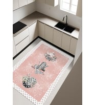 Çaydanlık Desenli Dijital Baskı Kaymaz Taban Mutfak Halısı H0050 (Çok Renkli)