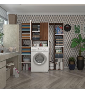 Kenzlife çamaşır makinesi dolabı veronikamega cvz 180*156*20 banyo arkalıksız raflı (Karışık)