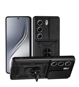 Tecno Camon 40 Pro Kılıf Magnetik Standlı Kamera Korumalı Zore Sürgülü Vega Kapak