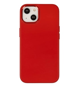 Newface Apple iPhone 14 Plus Kılıf Asya Deri Silikon - Kırmızı