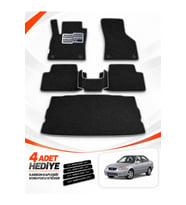 e-biz HYUNDAİ ACCENT ERA (2005-2011) Uyumlu EVA Oto Paspas Bagaj Paspası Dahil Siyah-Gri