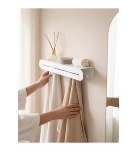 Yapışkanlı Banyo Askılığı - Metal Raflı Havlu Organizer