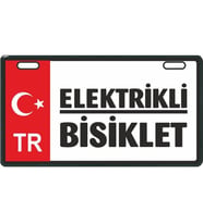 Kırmızı Elektrikli Bisiklet E-Bike Plakalık