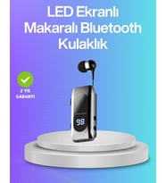 Bluetooth 5.2 Klipsli Kablosuz Kulaklık – Dijital Ekran & Titreşimli Uyarı (Çok Renkli)