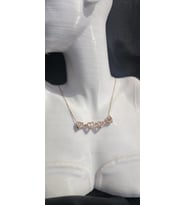 925 Ayar Gold Zirkon Taşlı 3'lü Kalp Kolye