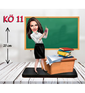 Kişiye Özel Ahşap Biblo - Kadın Öğretmen Karikatür Biblo - Öğretmen Biblo 11