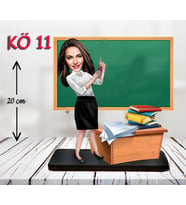 Kişiye Özel Ahşap Biblo - Kadın Öğretmen Karikatür Biblo - Öğretmen Biblo 11