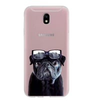 PrintiFy Samsung Galaxy J7 Pro ile Uyumlu 1mm Slim Fit Köpek 3 050f Baskılı Şeffaf  Kılıf