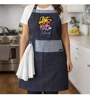 BK Gift Kişiye Özel Anneler Günü Tasarımlı Pamuk Denim Havlu Detaylı Mutfak Önlüğü -7, Aşçı ve Şef Önlüğü, Ev Hediyesi