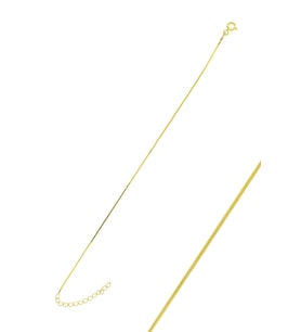 Gümüş altın yaldızlı yılan zincir halhal SGTL11752GOLD