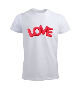 Love Yazılı Tişört (Düz Beyaz)