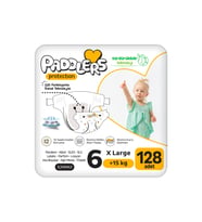 Paddlers Protection Bebek Bezi 6 Numara X-Large (15+ Kg) 128 Adet – Ekstra Jumbo Set, Maksimum Koruma
