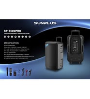 SP-1500 Pro Bluetooth Professıonalspeaker System (Siyah)