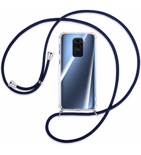 Xiaomi Redmi Note 9 Şeffaf Boyun - Omuz Askılı İpli Kılıf (Siyah)