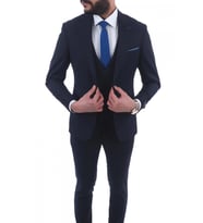Jan Carlucci Slimfit Yelekli Drop 6 Takım (Lacivert)