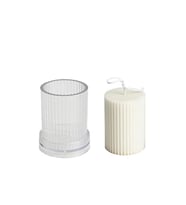 Poli Karbon Sert Plastik  Mum Kalıbı Dik Çizgili 8,5X6,5 CM