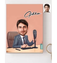 Kişiye Özel Spiker Erkek Karikatür Baskılı Ahşap Tablo 30x40