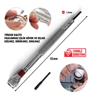 1,6mm Çelik Düz Tornavida Hassas Saat Gözlük Elektronik Tamiri+Yedek uç