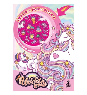 I Love Unicorn Eğlenceye Açılan Pencere Çıkartmalı Boyama Kitabı