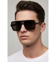Glazento Unisex Mat Siyah Kare Güneş Gözlüğü UV400 Koruma