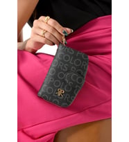 ImPolo Berry Siyah Empirme Baskı Kadın El Cüzdanı 11.5x15.5 Ebatında