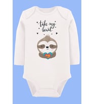 Organik Baskılı Pamuklu Unisex Bebek Body UZUNE194