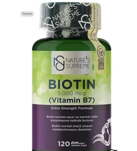 Nature's Supreme Biotin 5000 Mcg 120 Kapsül