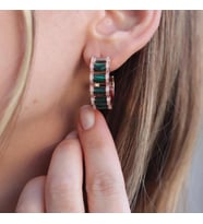Peridot Taşlı Rose Gold Kaplama Gümüş Küpe