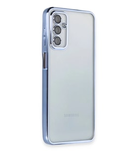 Newface Samsung Galaxy M23 Kılıf Razer Lensli Silikon - Açık Mavi