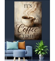 It'S Coffee Time Kahve Fincanı Dekoratif Kanvas - Mdf Ahşap Tablo