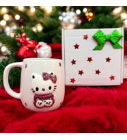 3d Kabartma El Emeği Göz Nuru Seramik Hello Kitty Kupa Bardak 400 ml